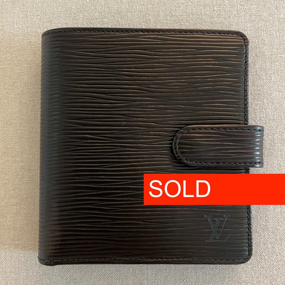 SOLD - Vintage Louis Vuitton Epi Leather Compact Wallet in Black